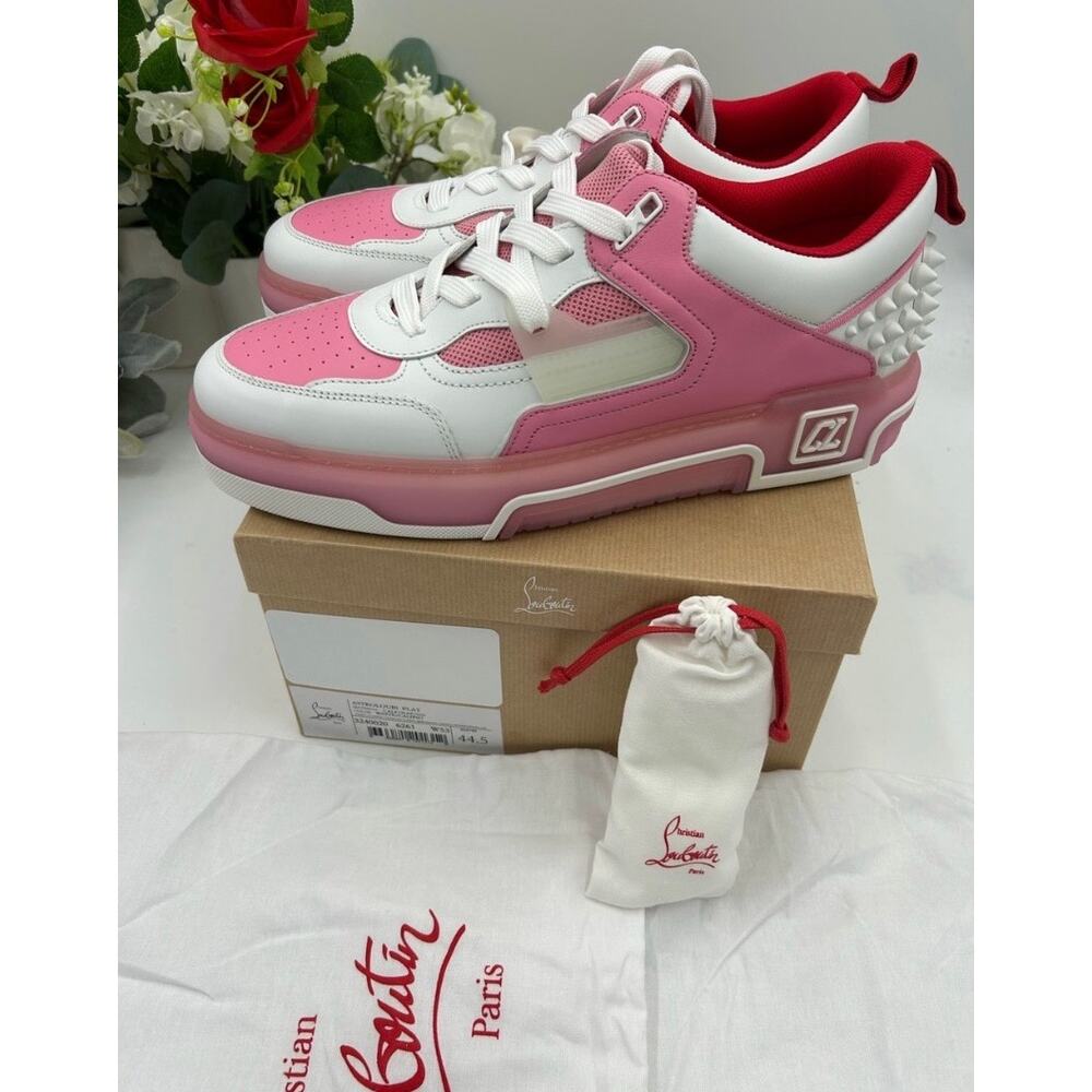 Men's Christian Louboutin ASTROLOUBI pink/white colorway sneakers size 44.5 - Picture 3 of 15